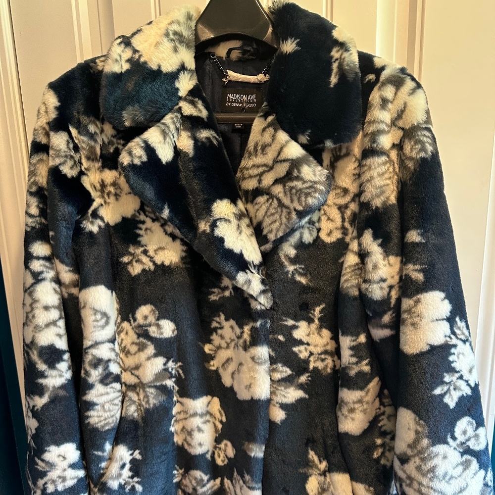 Madison Avenue Collection By Dennis Basso Faux Fur Coat